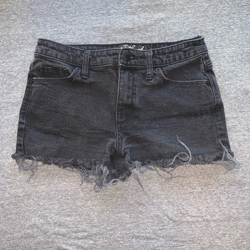 Black High Rise Denim Shorts